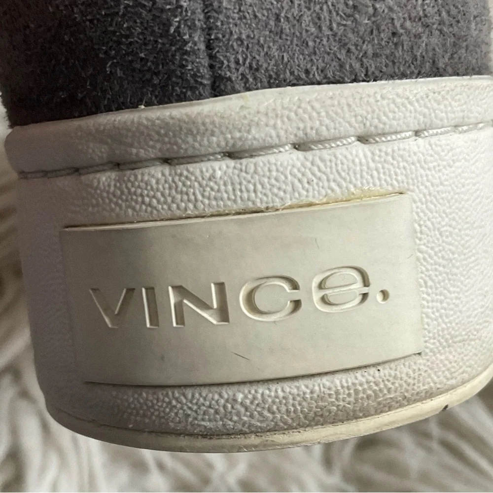 Vince Warren Gray Suede Leather Chunky Platform Flatform Slip-On Sneakers Size 6
